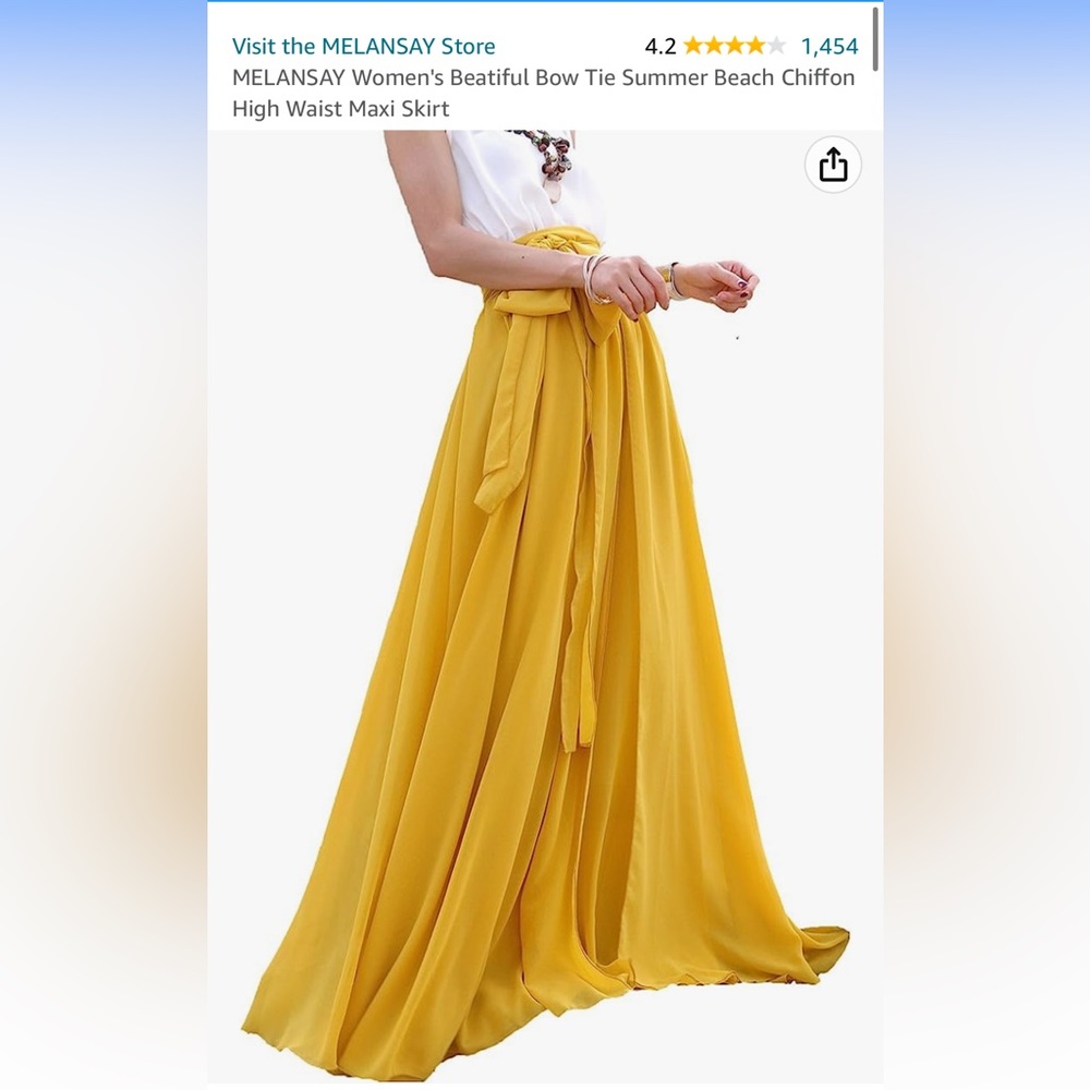 High Waist Chiffon Maxi Skirt **GREY color** size XL